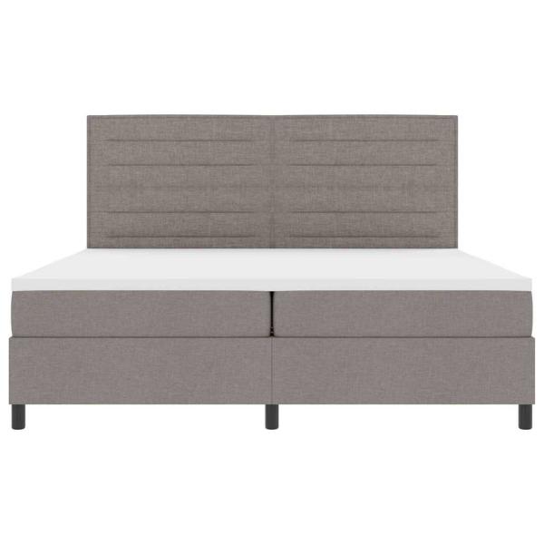 Taupe Boxspringbett mit Matratze 200x200 cm Stoff