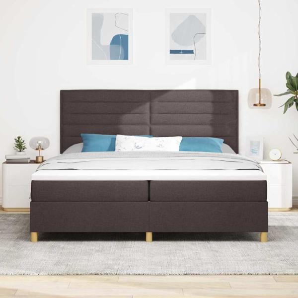 Boxspringbett mit Matratze Dunkelbraun 200x200 cm Stoff