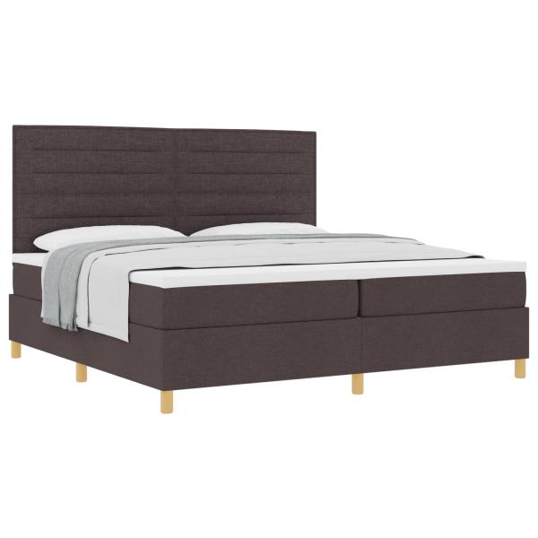 Boxspringbett mit Matratze Dunkelbraun 200x200 cm Stoff