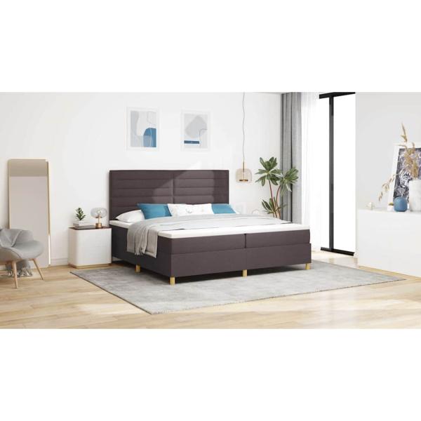 Boxspringbett mit Matratze Dunkelbraun 200x200 cm Stoff