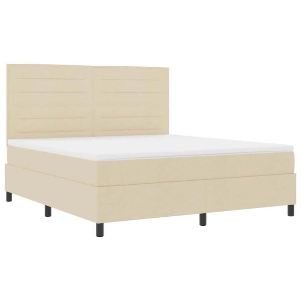 Boxspringbett mit Matratze & LED Creme 180x200 cm Stoff