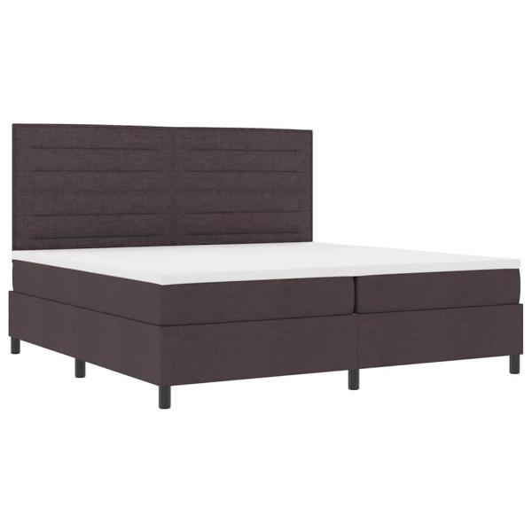 Boxspringbett mit Matratze & LED Dunkelbraun 200x200 cm Stoff