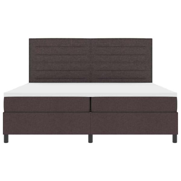 Boxspringbett mit Matratze & LED Dunkelbraun 200x200 cm Stoff