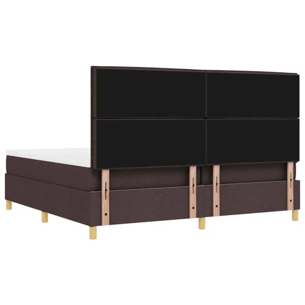Boxspringbett mit Matratze & Bank Dunkelbraun 200x200 cm Stoff