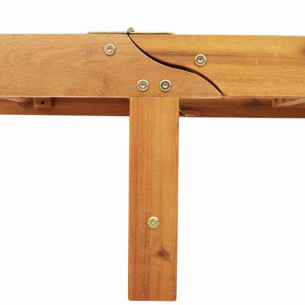 Klappbare Sonnenliege mit Rädern & Kissen Beige Massivholz Akazie