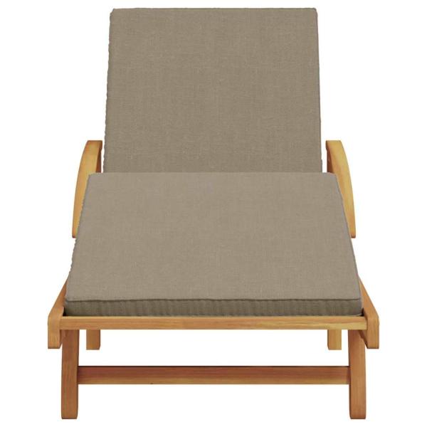Klappbare Sonnenliege mit Rädern & Kissen Taupe Massivholz Akazie