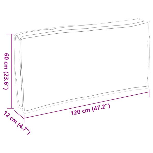 Palettenkissen für Sitz-/Rückenstütze Grau 120x60x12 cm Oxford Stoff