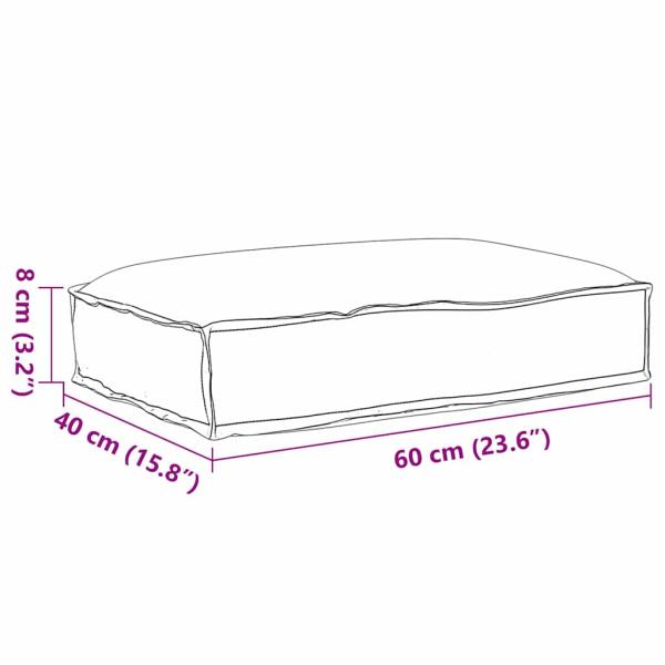 Pallet Kissen für Sitz Grau 60x40x8 cm Oxford-Stoff