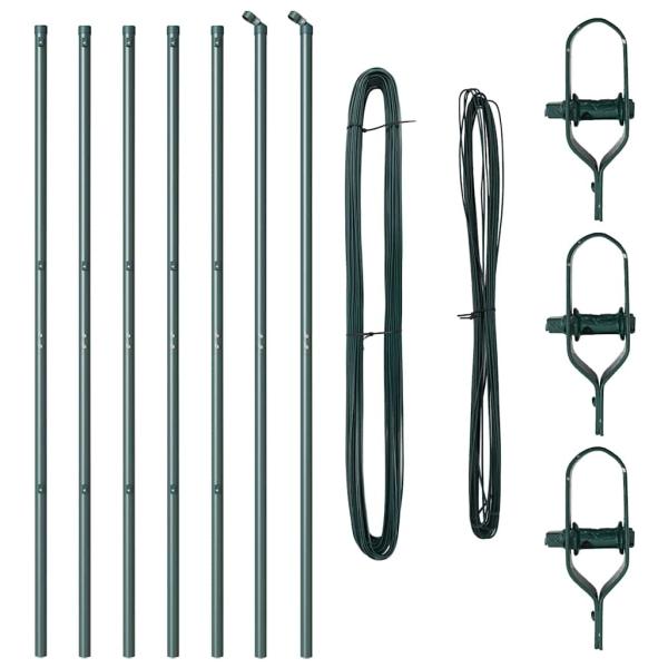 Zaunpfosten Set 7 Teile Grün Metall