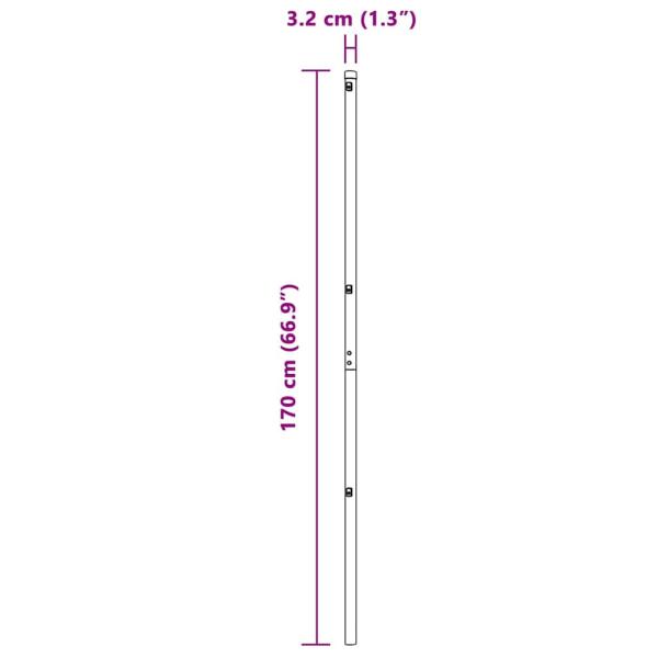Zaunpfosten Set 7 Teile Grau Metall