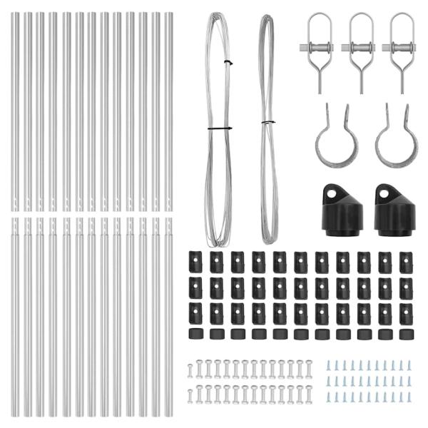 Zaunpfosten Set 26-er Set Silber Stahl