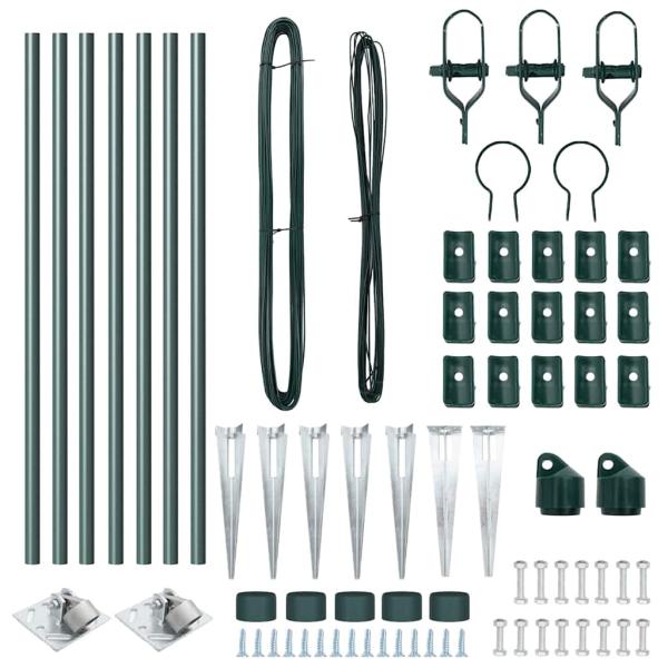 Zaunpfosten Set mit Spitze Set von 7 Grün Metall