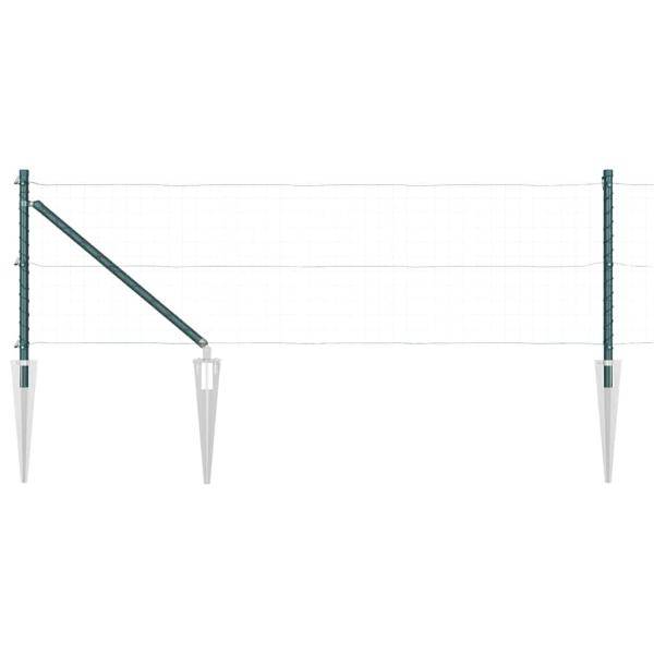 Zaunpfosten Set mit Spitze Set von 7 Grün Metall