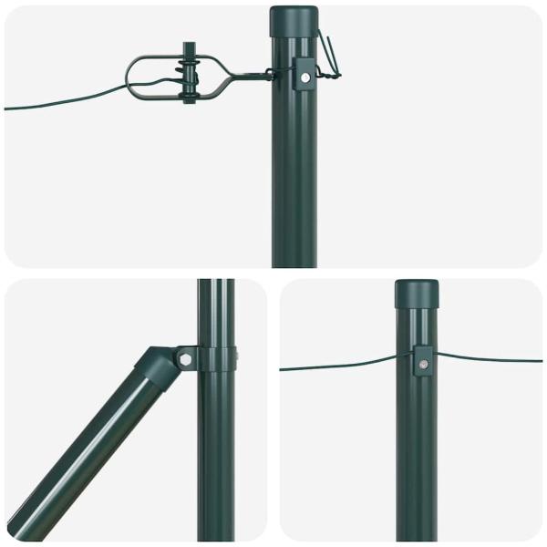 Zaunpfosten Set mit Spitze Set von 7 Grün Metall