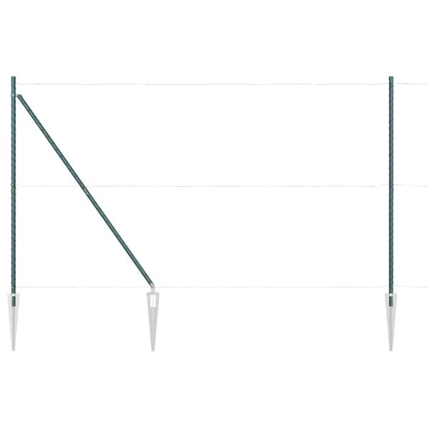 Zaunpfosten mit Spike 7 Stück Ø32 mm 170 cm feuerverzinkter Stahl