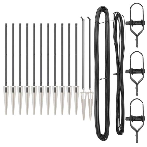 Zaunpfahlset Set von 13 Grau Metall
