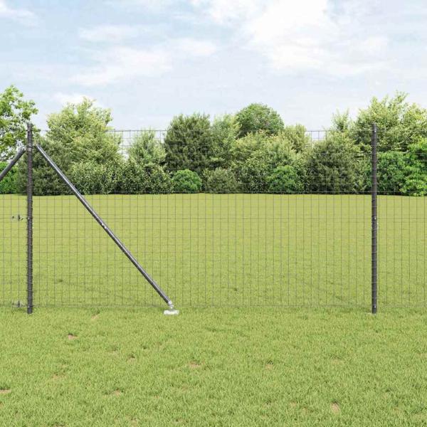 ARDEBO.de - Zaunpfosten Set 26 Stück Grau Metall