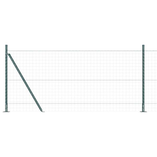 Zaunpfosten Set 13 Stück Grün Beton, Metall 3,2 x 3,2 x 90 cm
