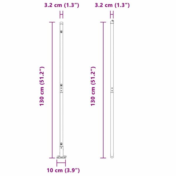 Zaunpfosten Set mit Grundplatten Set aus 14 Grün Metall