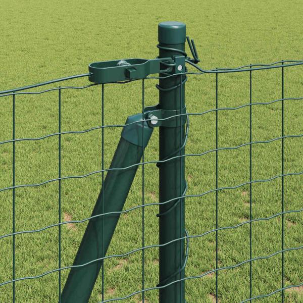 Zaunpfosten Set mit Grundplatten Set aus 14 Grün Metall