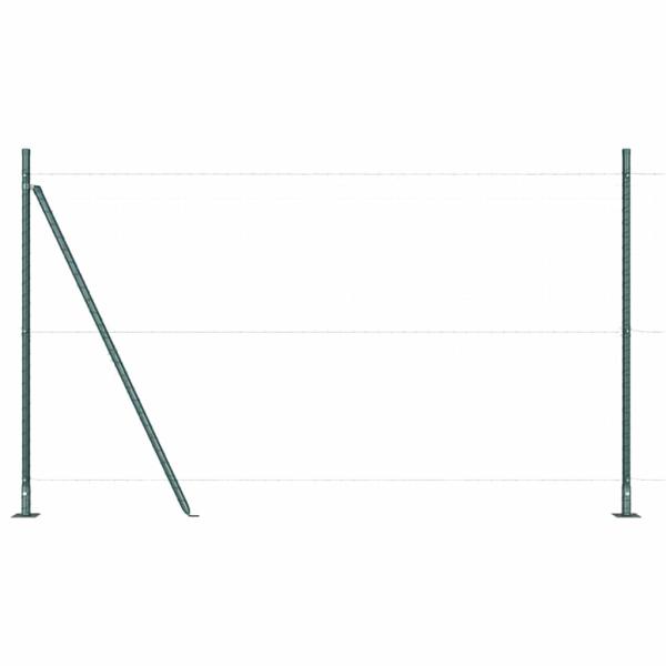 Zaunpfosten Set 26 Teile Grün Metall 3,2 x 3,2 x 83,5 cm