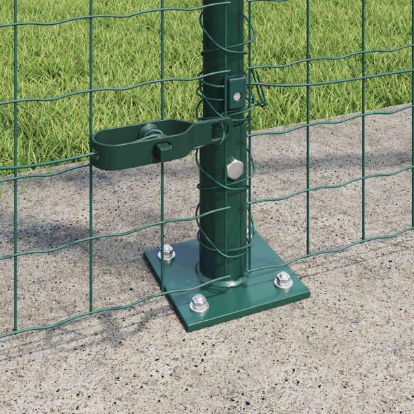 Zaunpfosten Set Set mit 14 Grün Pulverbeschichteter Stahl