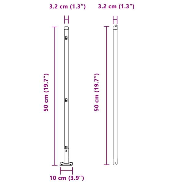 Zaunpfosten Set 13 Teile Grau Beton 3,2 x 3,2 x 50 cm Langlebig