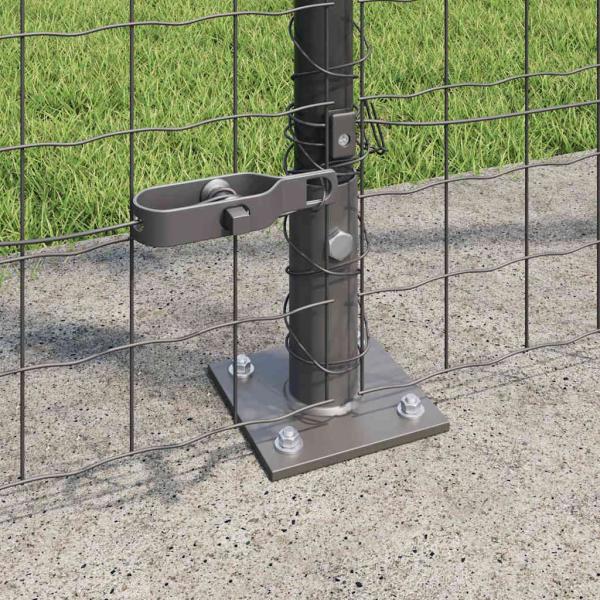 Zaunpfosten Set 26-teilig Grau Beton 3,2 x 3,2 x 88,5 cm