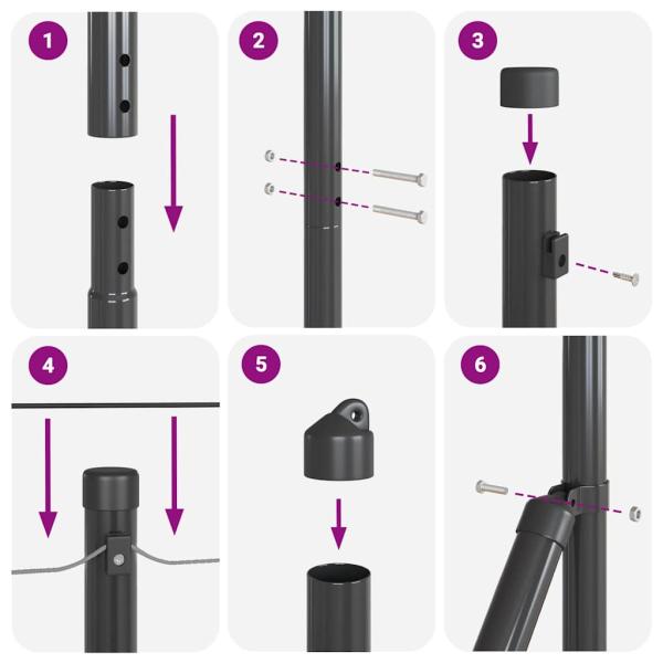 Zaunpfosten Set 26-teilig Grau Beton 3,2 x 3,2 x 88,5 cm