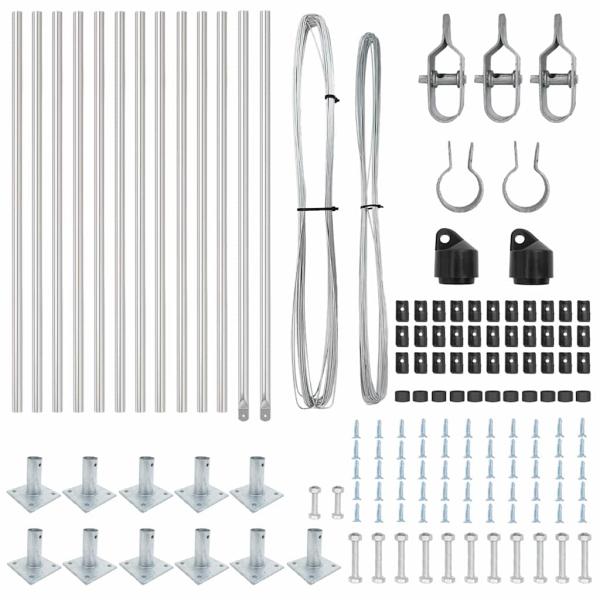 Zaunpfosten Kit Set aus 13 Silber Galvanisierter Stahl