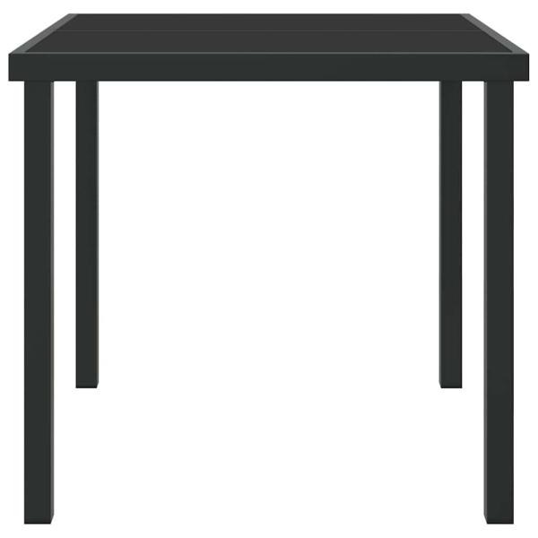 Garten Tisch Schwarz 80x80x73 cm Gehärtetes Glas