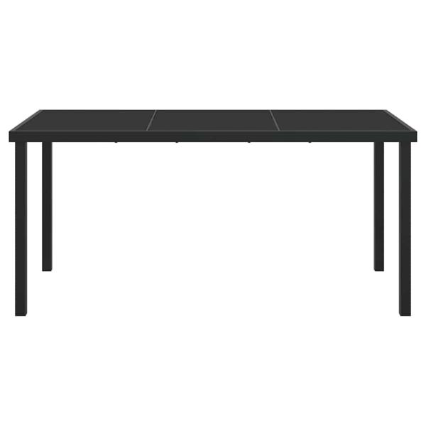 Gartentisch Dunkelgrau 160x80x73 cm mit Einscheibensicherheitsglas