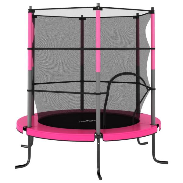 Trampolin mit Sicherheitsnetz Rund 140x160 cm Rosa