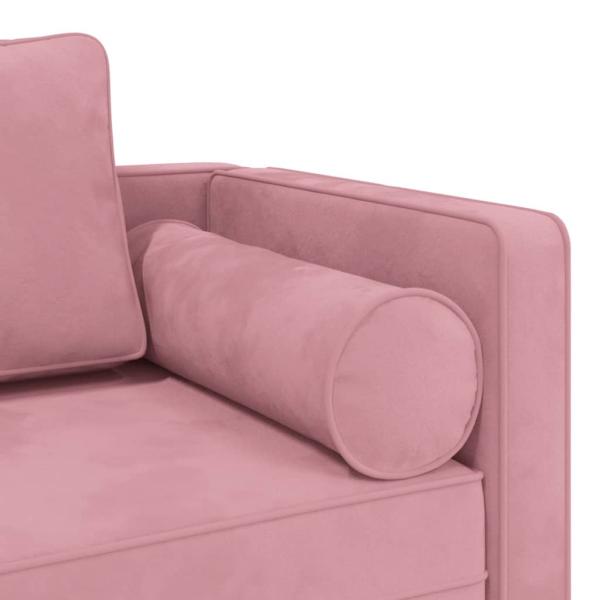 Chaiselongue mit Kissen Rosa Samt