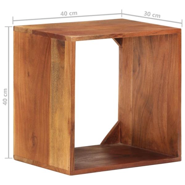 Wandregal 40x30x40 cm Massivholz Akazie