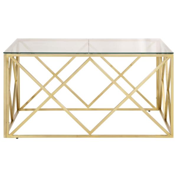 Couchtisch Golden Edelstahl und Hartglas
