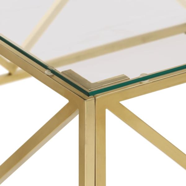 Couchtisch Golden Edelstahl und Hartglas