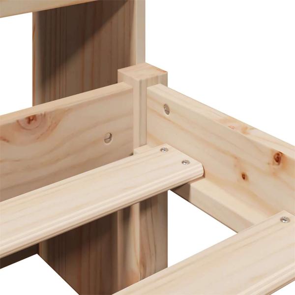 Massivholzbett mit Regal ohne Matratze 180x200 cm Kiefernholz