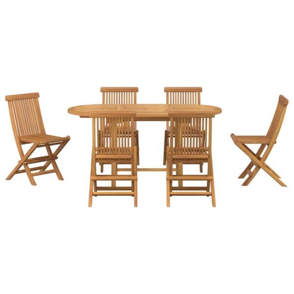 7-teiliges Garten Essset Massivholz Teak