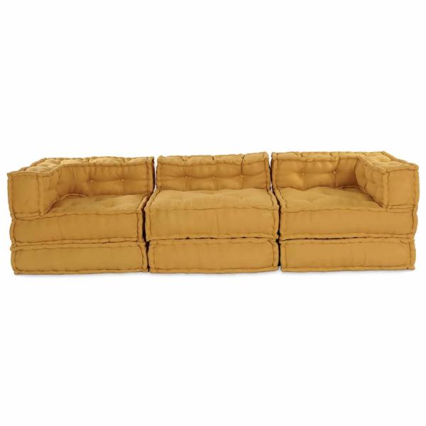 Modular Pouffes 3er Set Gelbes Stoff