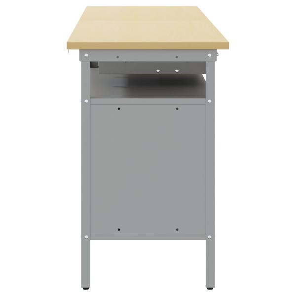 Werkbank-Set 3 pcs Schwarz und Grau Pulverbeschichteter Stahl