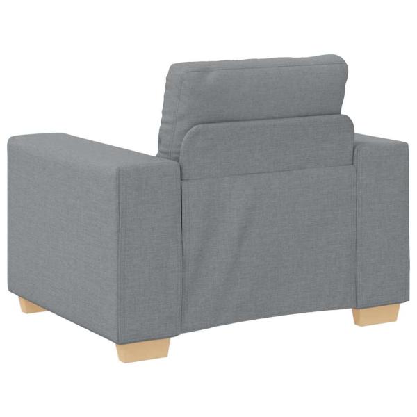 3-teiliges Sofa Set mit Kissen Hellgrau Stoff