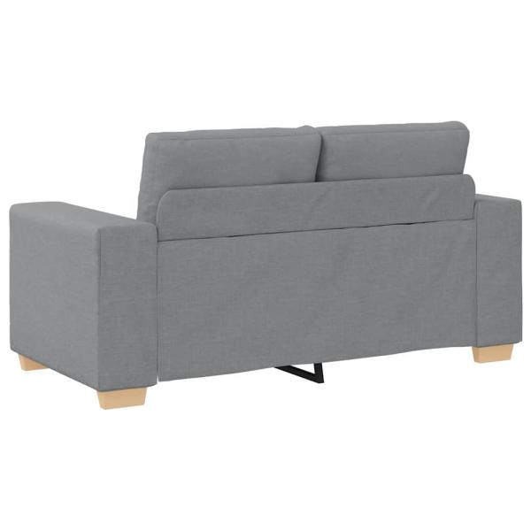 3-teiliges Sofa Set mit Kissen Hellgrau Stoff