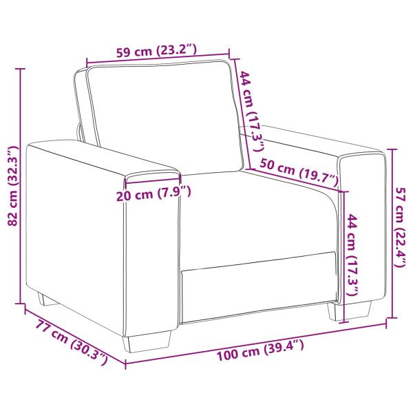 3-teiliges Sofa Set mit Kissen in braunem Stoff