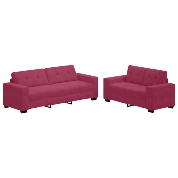 2-teiliges Sofa Set mit Kissen in Magenta