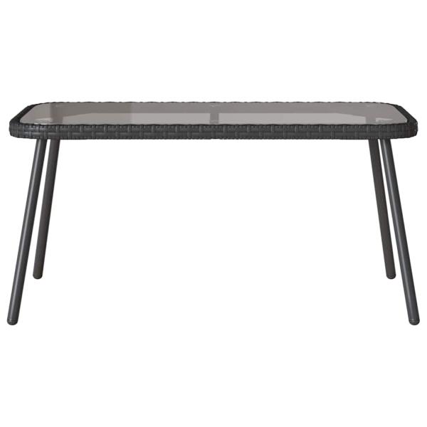 2-teiliges Garten-Esszimmer-Set mit Kissen Schwarz Poly-Rattan