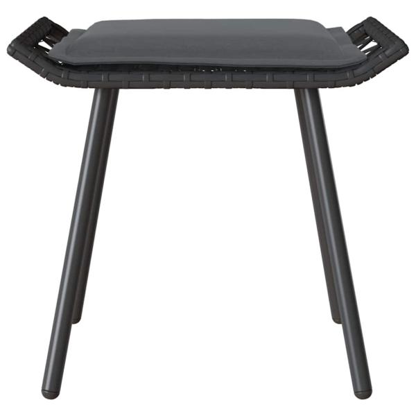 4-teiliges Garten-Sofa Set mit Kissen Schwarz Poly Rattan