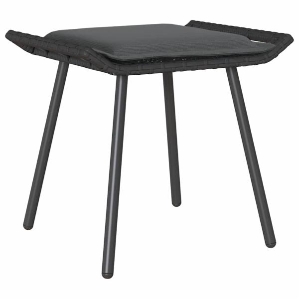 4-teiliges Garten-Sofa Set mit Kissen Schwarz Poly Rattan