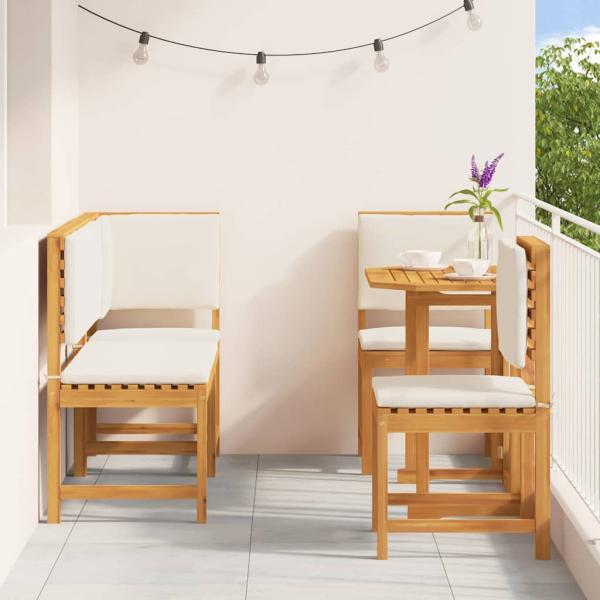 5-teiliges Garten Essset Massivholz Akazie