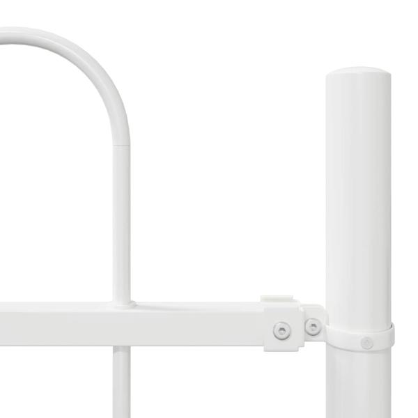 Weißer Gartenzaun mit Hoop-Top, 5.1x1 m, aus Stahl